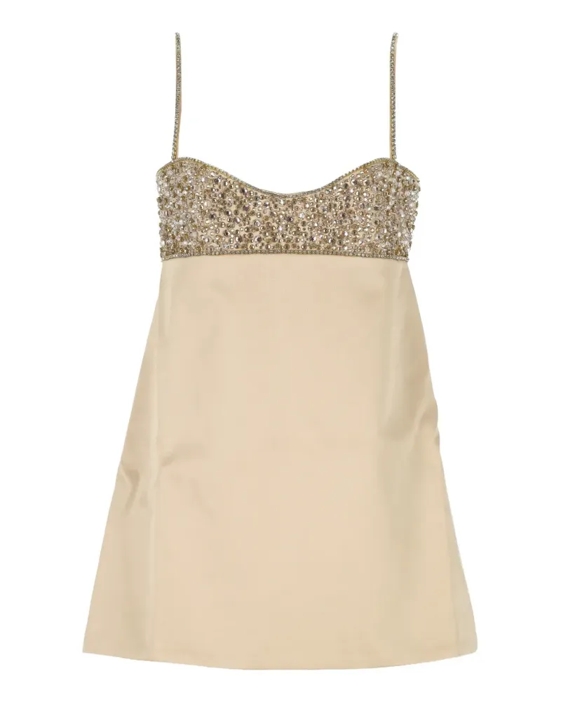 Retrofête mini crystal-embellished A-line dress - Nude Nude