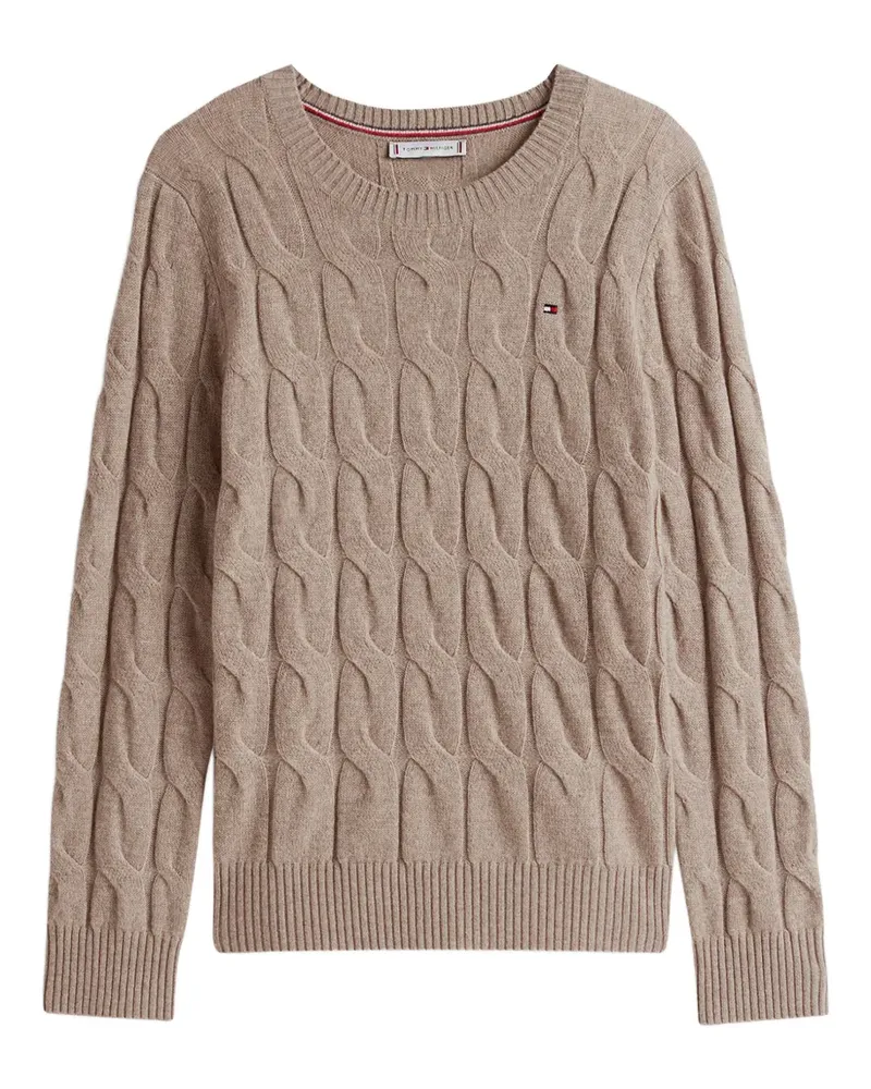 Tommy Hilfiger Pullover mit Zopfmuster - Nude Nude