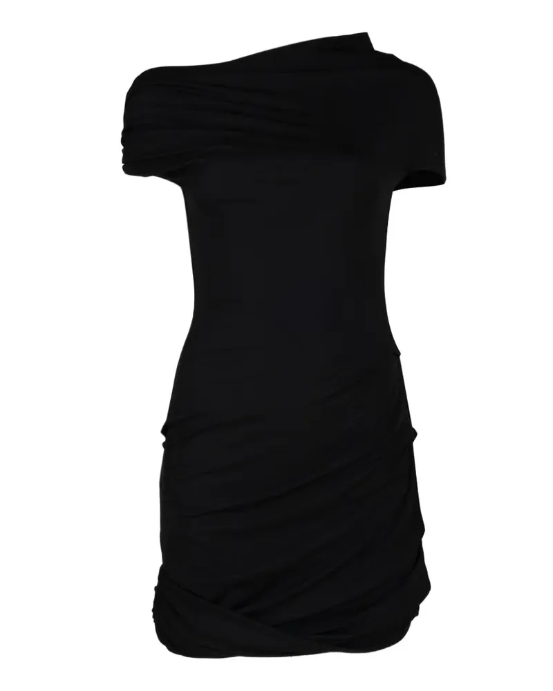 Paris Georgia Ida off-shoulder ruched mini dress - Schwarz Schwarz