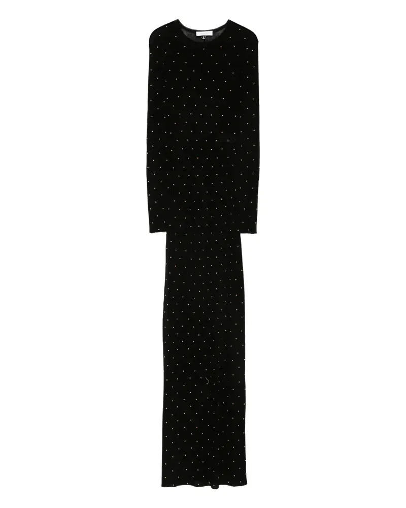 Paco Rabanne Langärmeliges Kleid mit Zierperlen - Schwarz Schwarz