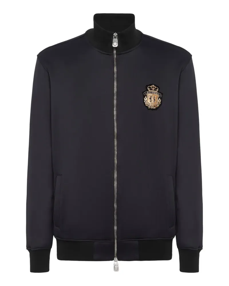 Billionaire Sweatshirtjacke mit Logo-Patch - Schwarz Schwarz