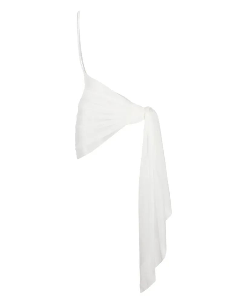 Thierry Mugler One-Shoulder-Pareo - Weiß Weiß