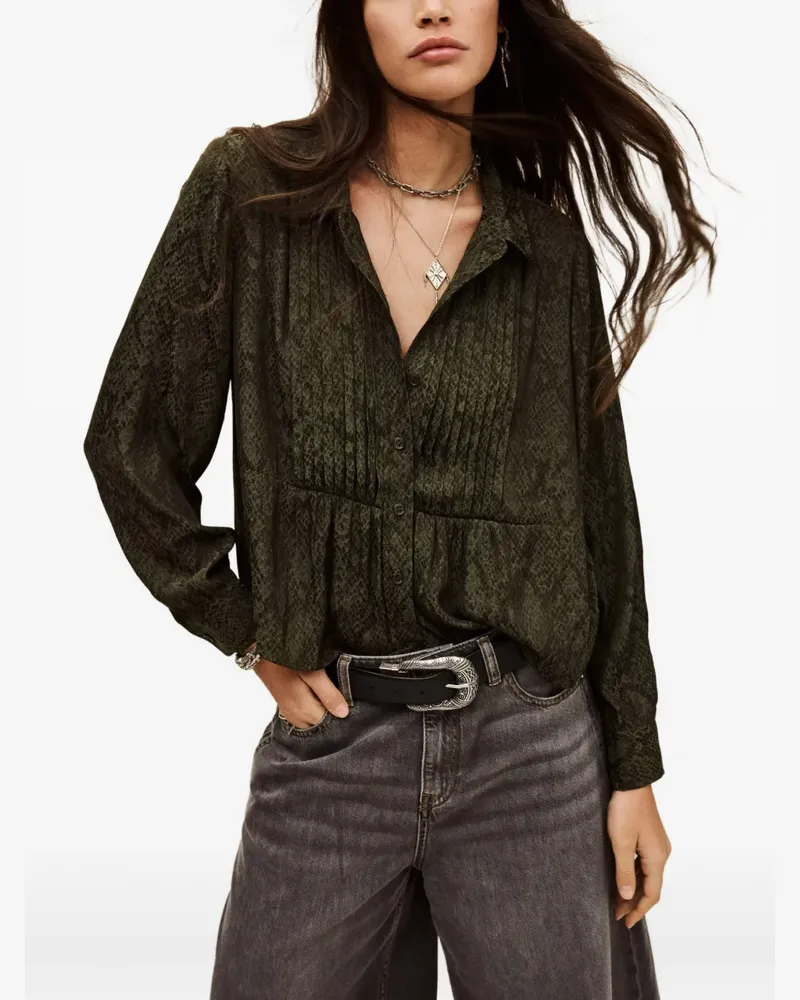 ba&sh Riata animal-pattern shirt - Grün Grün