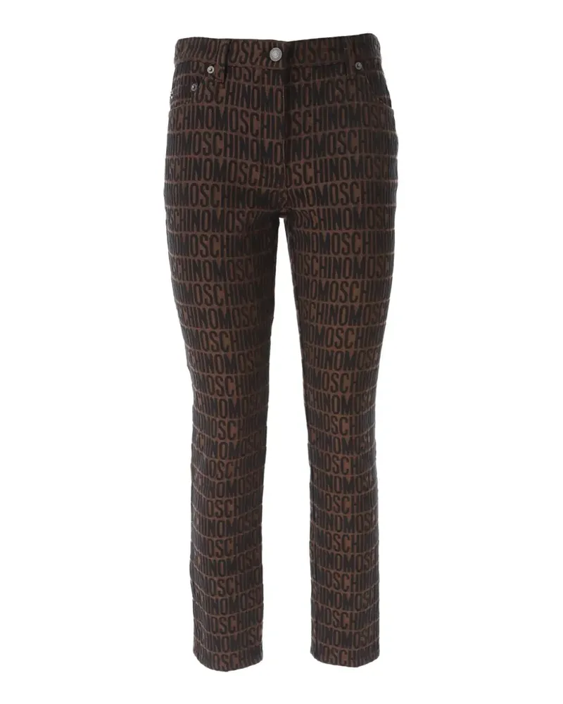 Moschino Five-Pocket-Hose aus Logo-Jacquard - Braun Braun