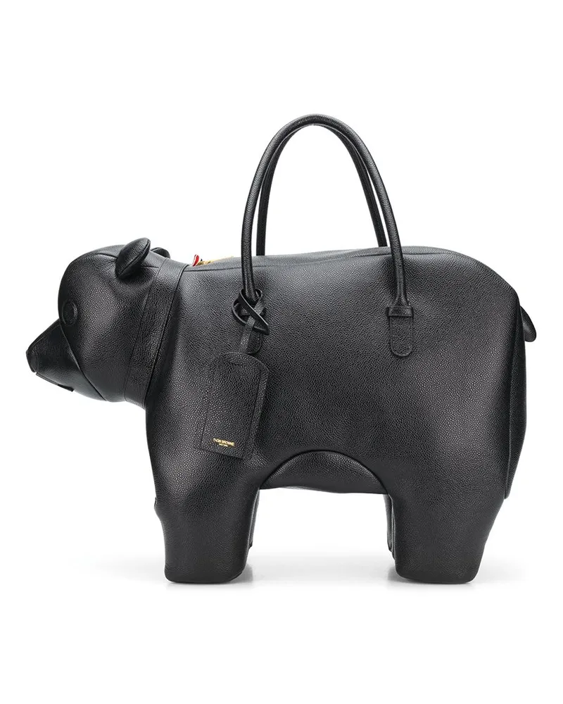 Thom Browne Handtasche im Bären-Design - Schwarz Schwarz