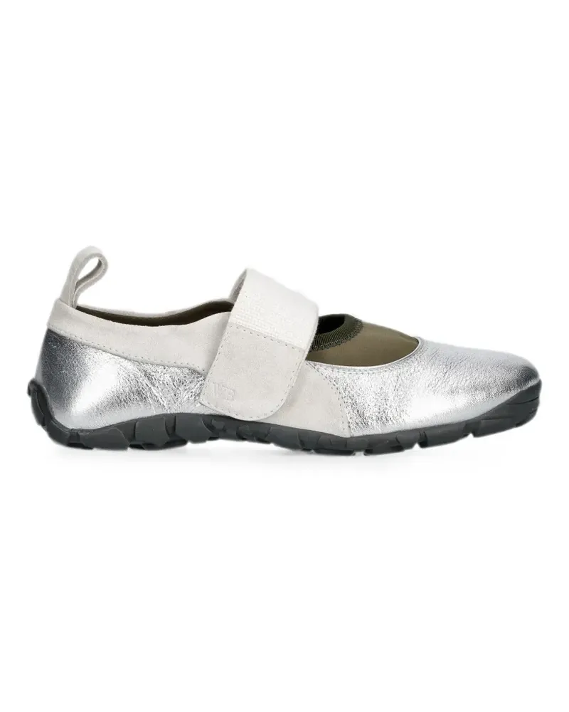 Wales Bonner metallic touch-strap ballet flats - Silber Silber