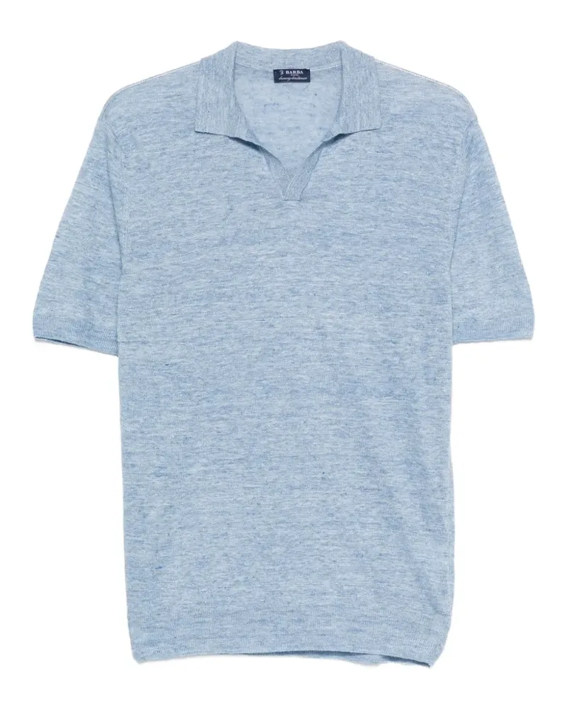 BARBA T-Shirt mit V-Ausschnitt - Blau Blau