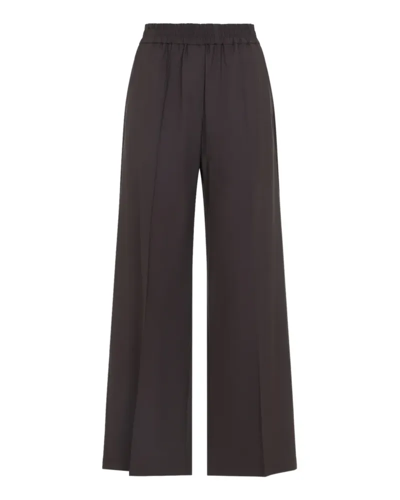 Brunello Cucinelli elasticated-waist pressed-crease trousers - Braun Braun