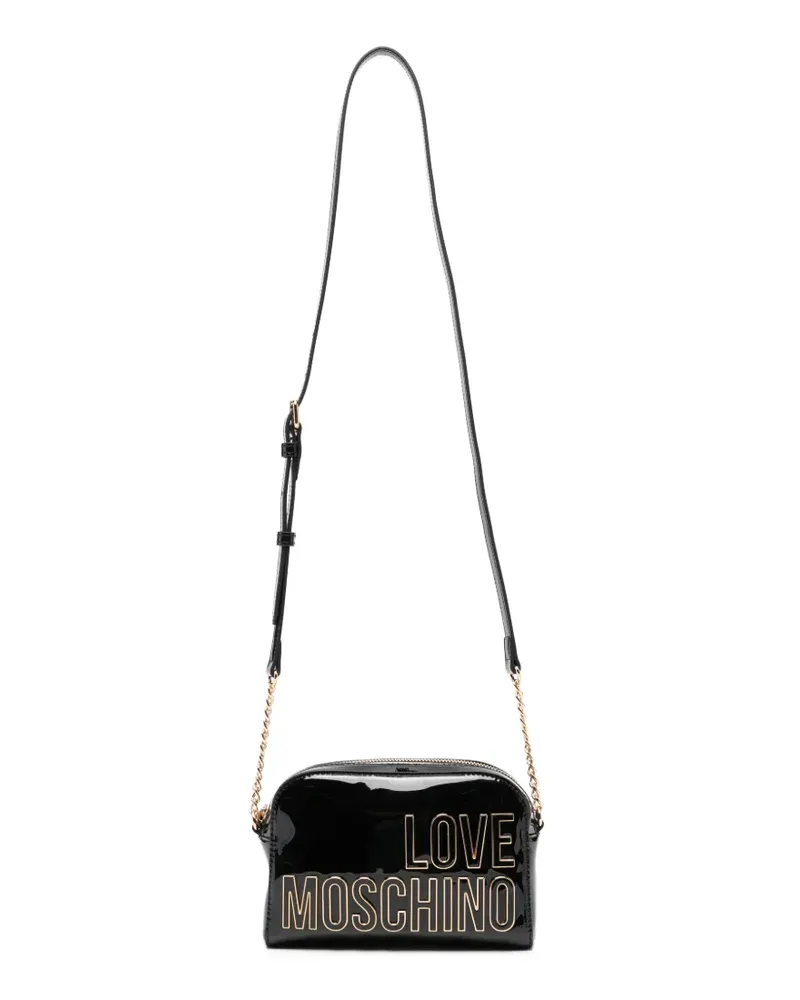 Moschino logo lettering cross body bag - Schwarz Schwarz