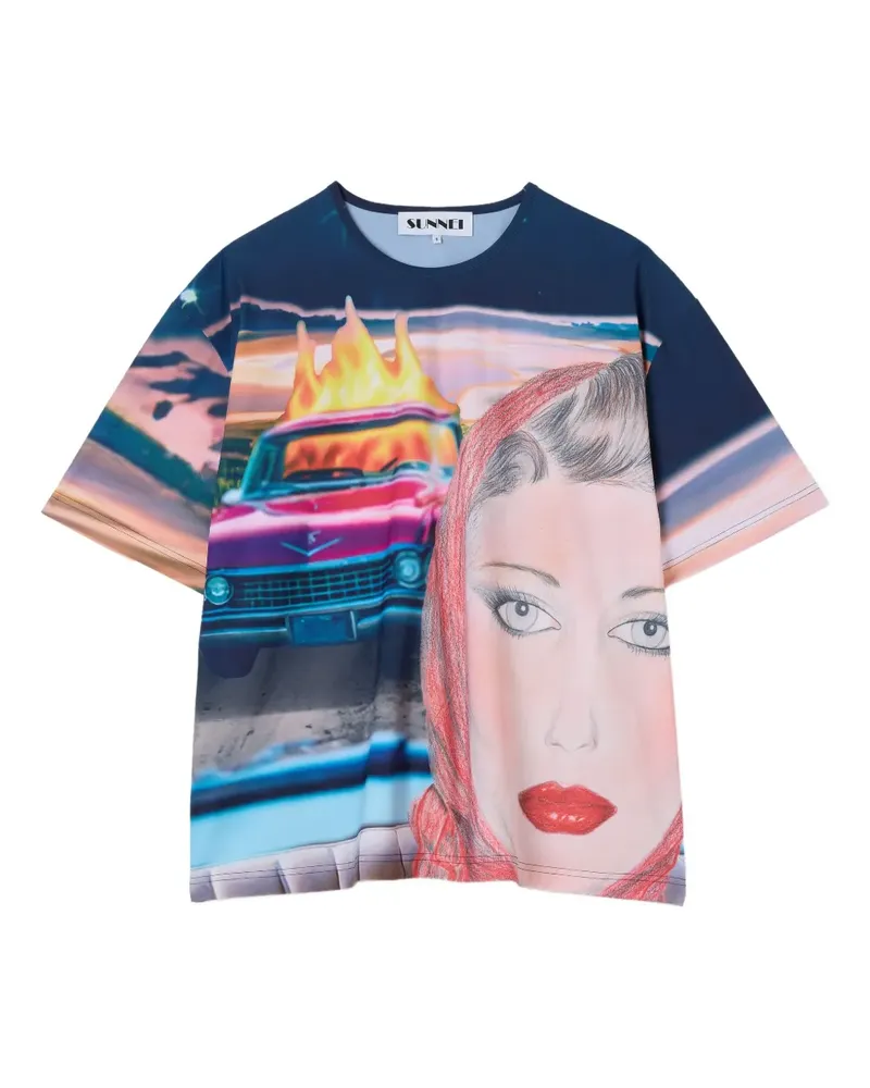 SUNNEI T-Shirt mit Annemarie-Print - Blau Blau