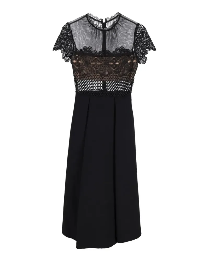 Self-Portrait Felicia embroidered lace midi dress - Schwarz Schwarz