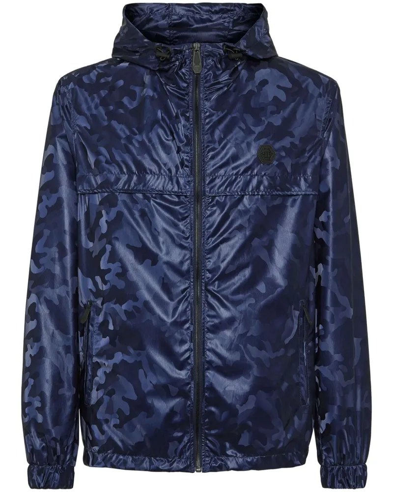 Philipp Plein Windbreaker mit Camouflage-Print - Blau Blau