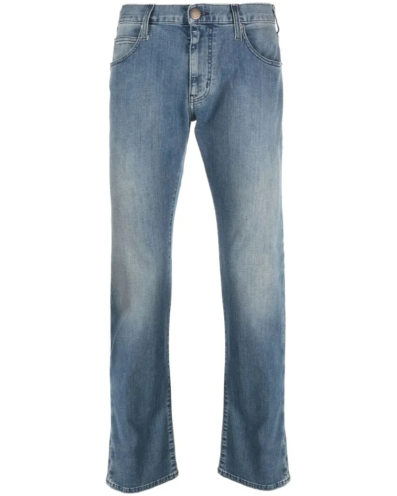 Emporio Armani Ausgeblichene Straight-Leg-Jeans Blau