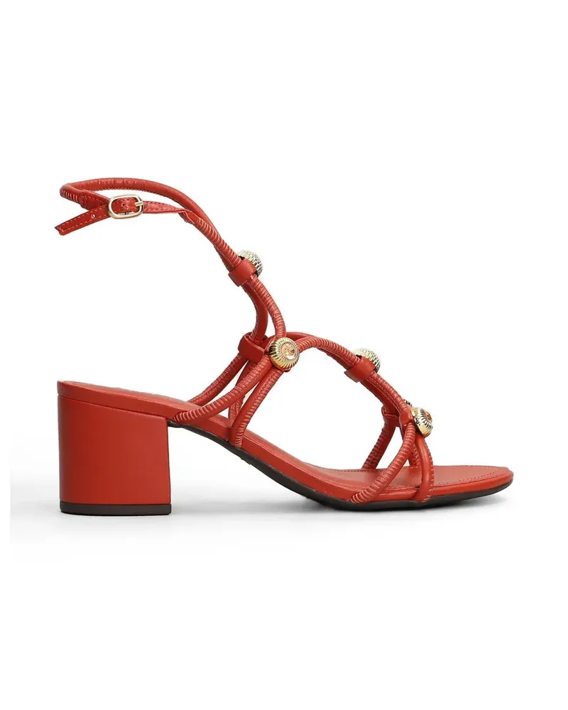 AREZZO 60mm crystal-embellished heeled sandals - Orange Orange