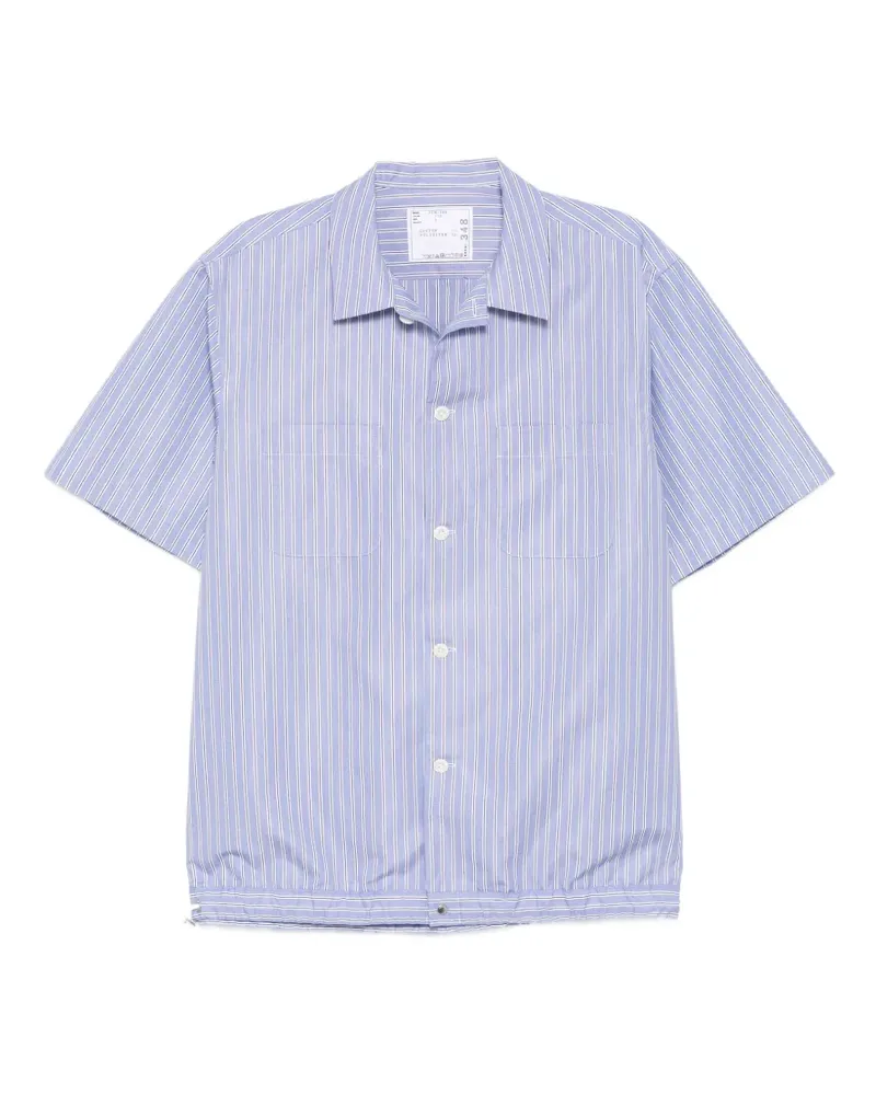 Sacai Gestreiftes Hemd - Blau Blau