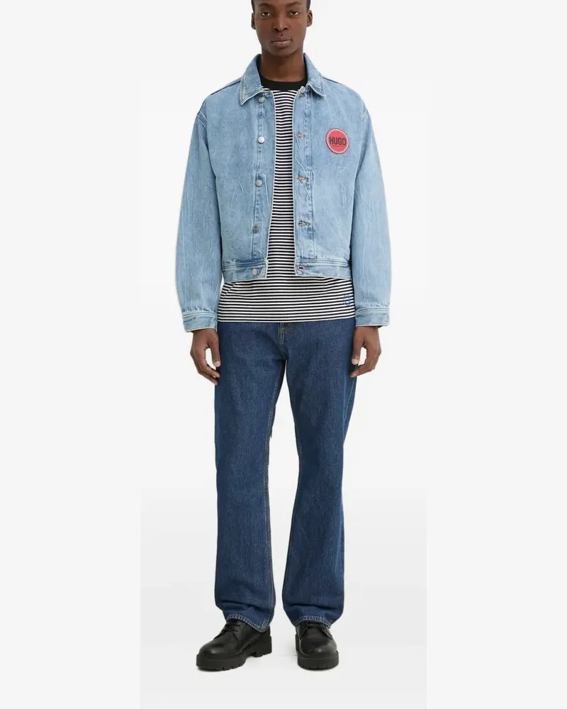 HUGO BOSS Jeans mit Label-Patch - Blau Blau