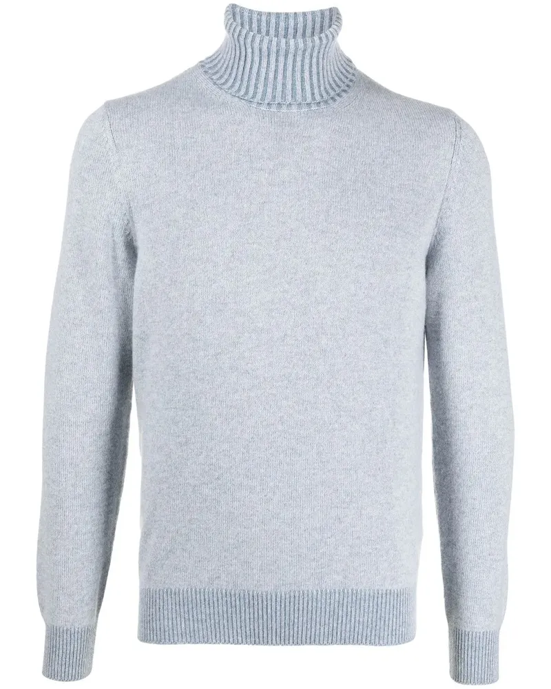 Malo Gestrickter Rollkragenpullover - Blau Blau