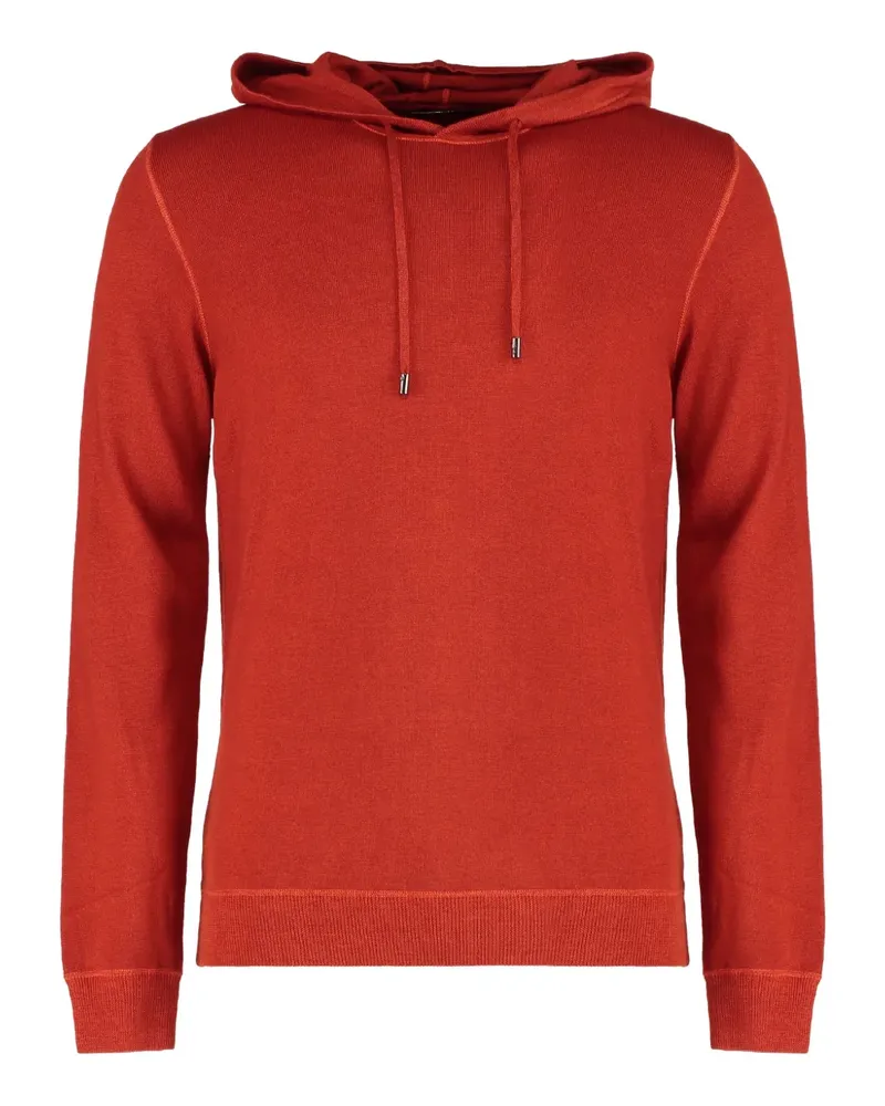 MOORER Gerippter Hoodie - Rot Rot