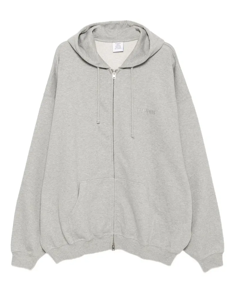 VETEMENTS Kapuzenjacke mit Logo-Stickerei - Grau Grau