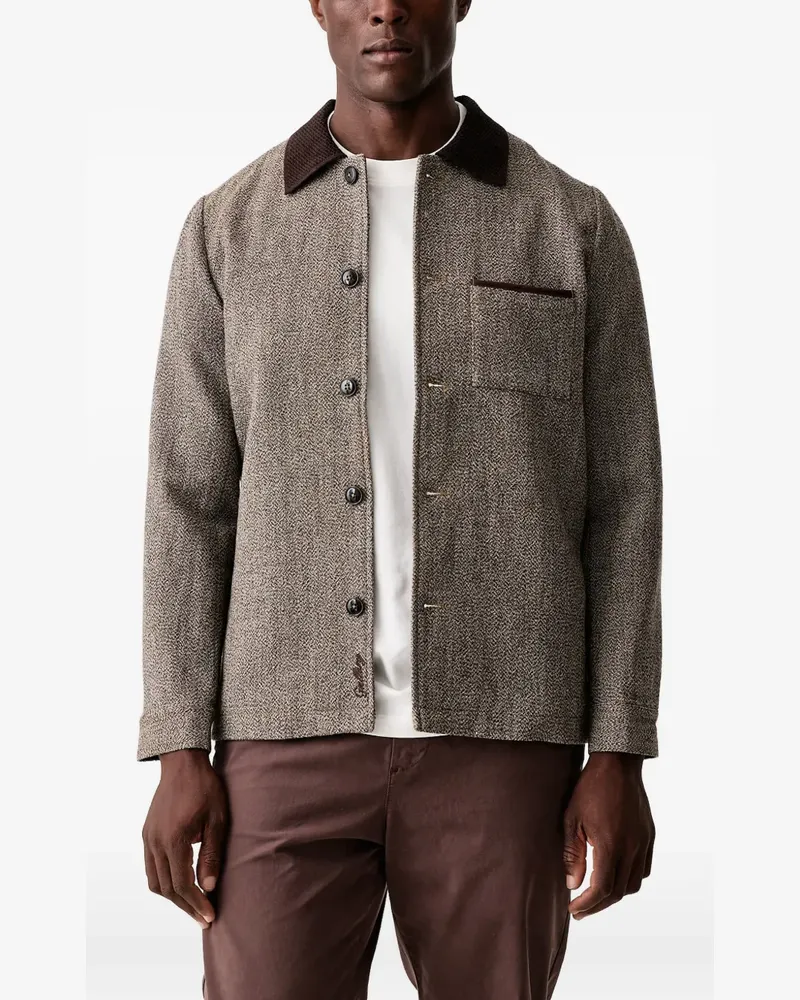 Mos Mosh herringbone-pattern jacket - Braun Braun