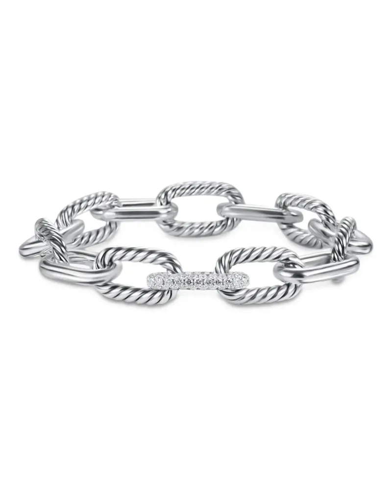 David Yurman DY Madison Sterlingsilber-Kettenarmband mit Diamanten (11mm Silber
