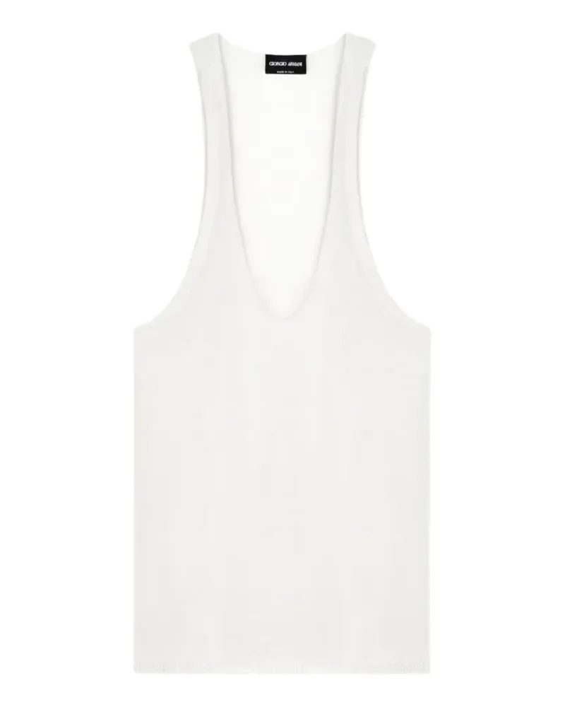 Emporio Armani Oberteil mit V-Ausschnitt - Weiß Weiß