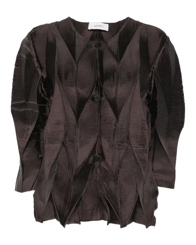 MEIMEIJ Geometrische Jacke mit Plissee-Effekt - Braun Braun