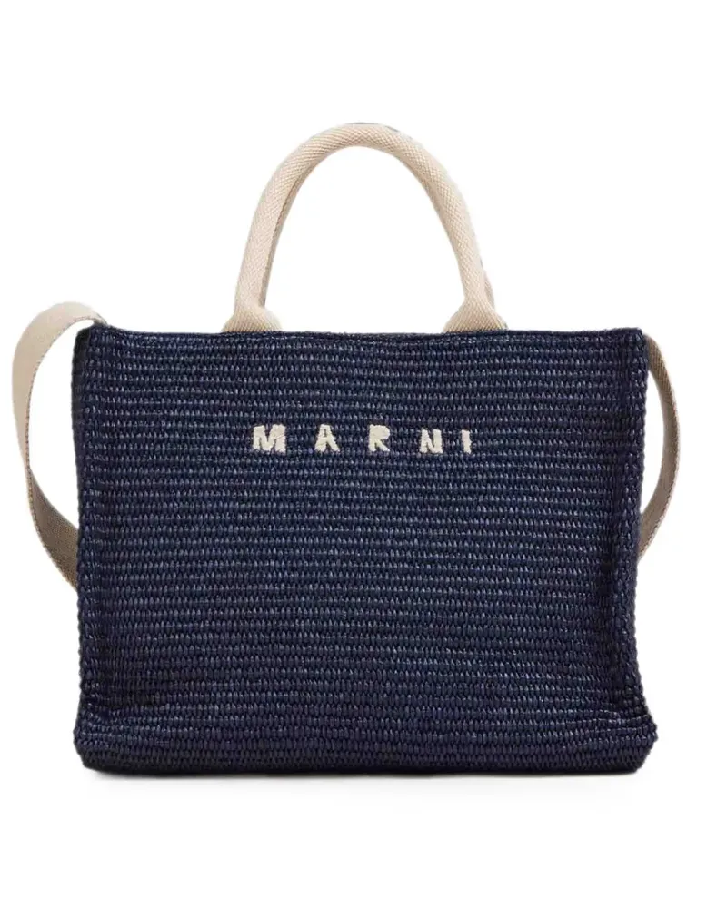 Marni Tote Bag mit Logo-Stickerei - Blau Blau