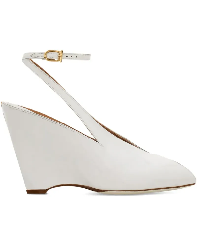 Ferragamo Peeptoe-Pumps mit Wedge-Absatz 90mm - Weiß Weiß