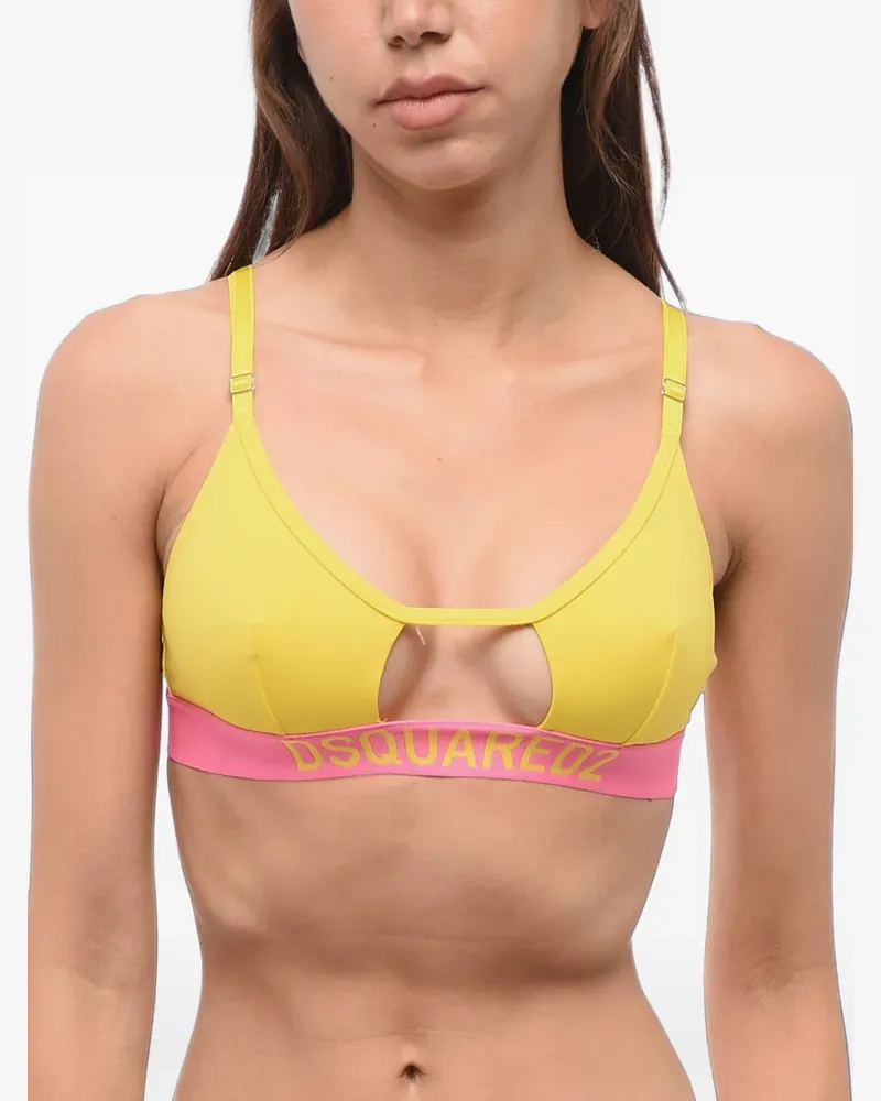 Dsquared2 logo-band cut-out bra - Gelb Gelb