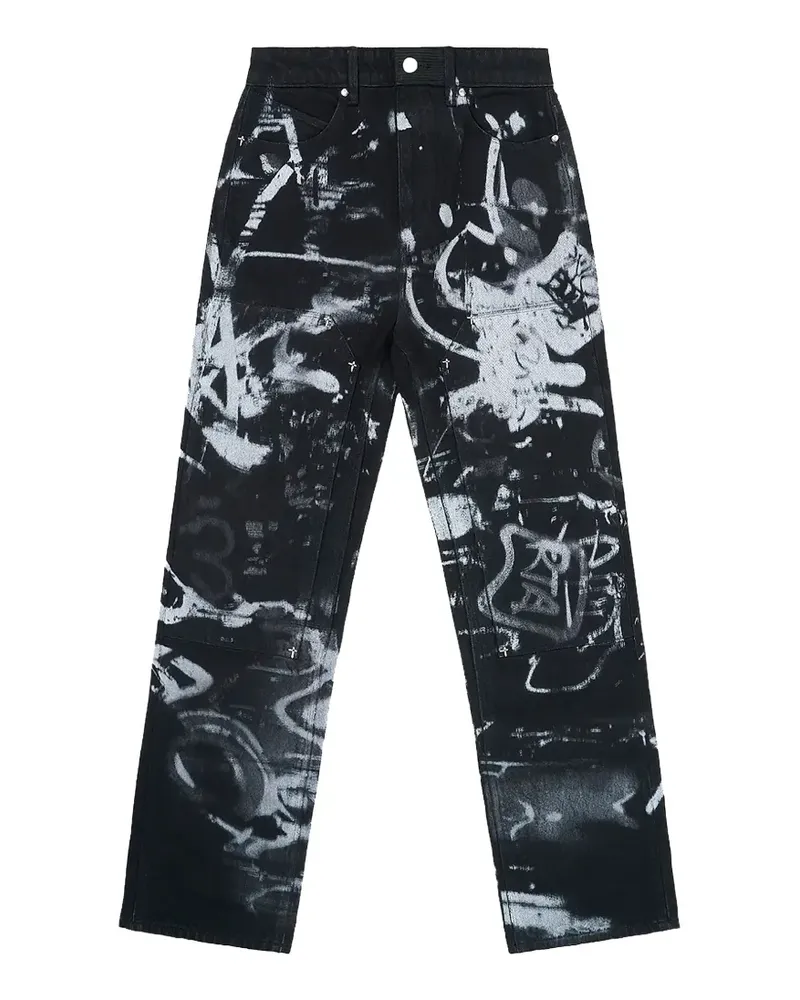 RTA Lost Frequencies Ricardo graffiti-print jeans - Schwarz Schwarz