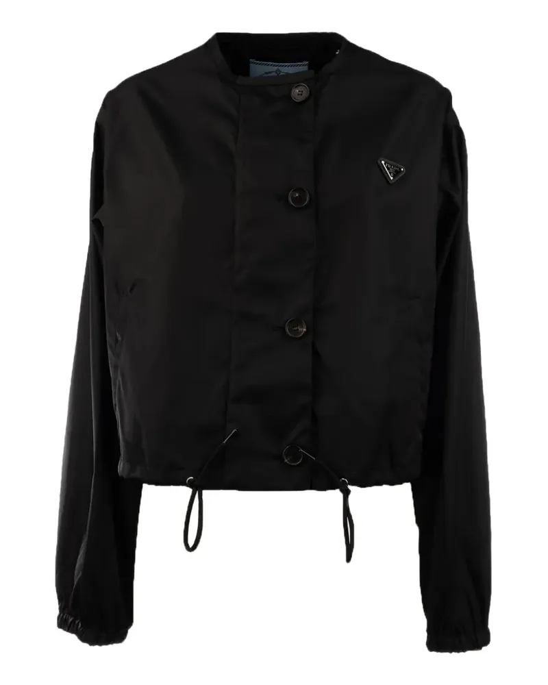 Prada Re-Nylon logo-plaque jacket - Schwarz Schwarz