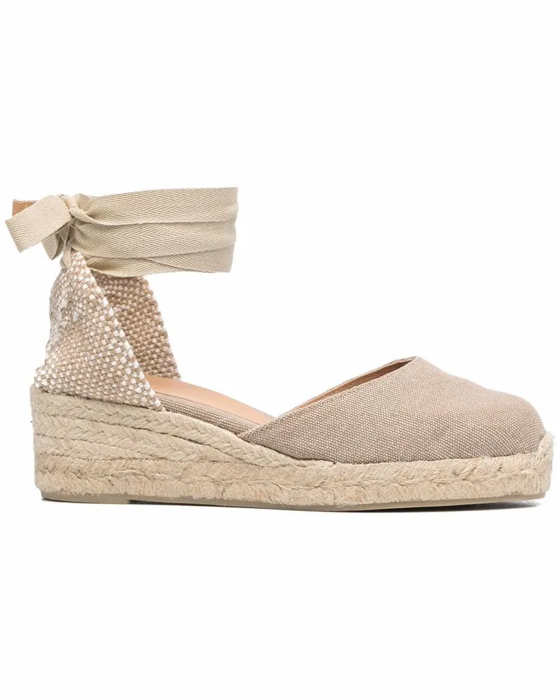 Castañer Wedge-Espadrilles mit Schnürung Nude