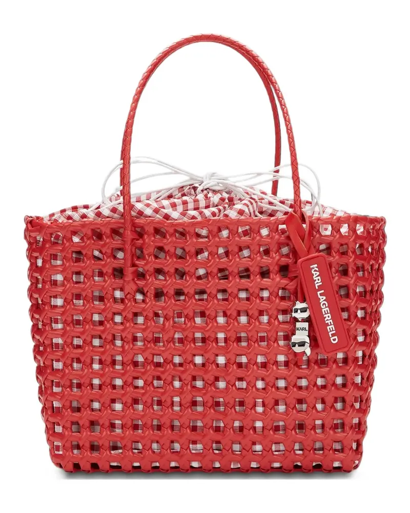 Karl Lagerfeld Ikon Korbtasche mit Vichy-Karo - Rot Rot