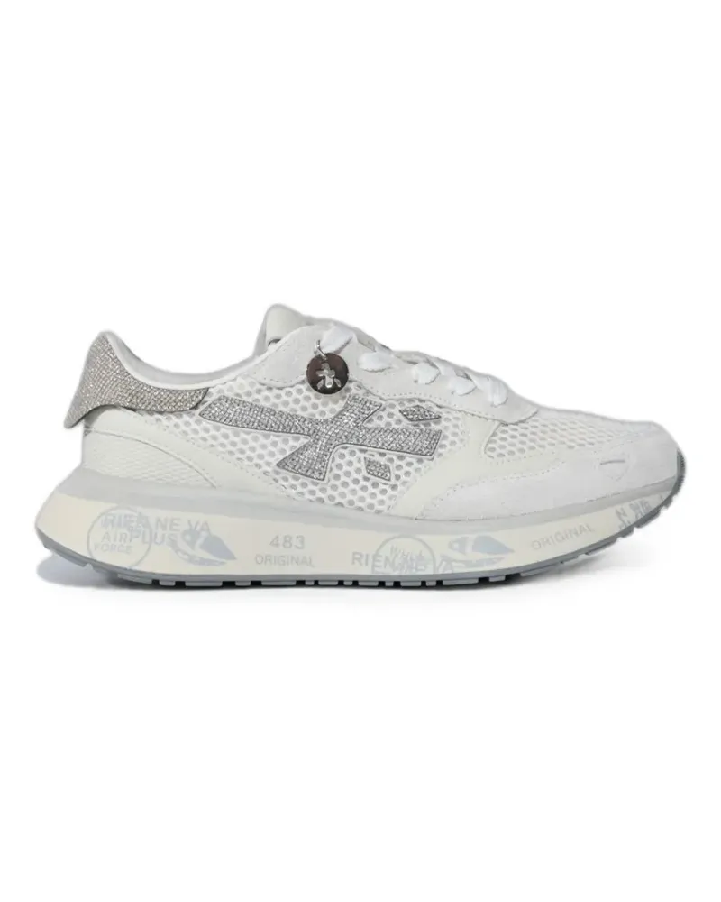 Premiata Lauryn glitter-effect mesh sneakers - Weiß Weiß