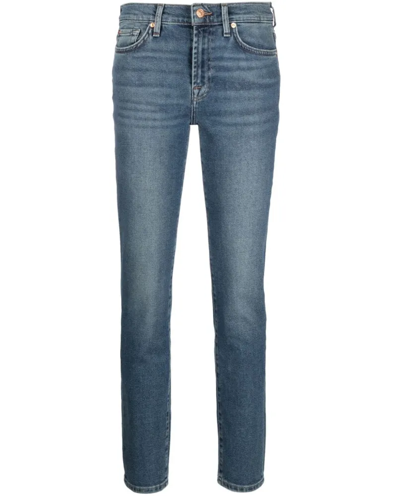 7 for all mankind Roxanne Mid-Rise-Jeans Blau