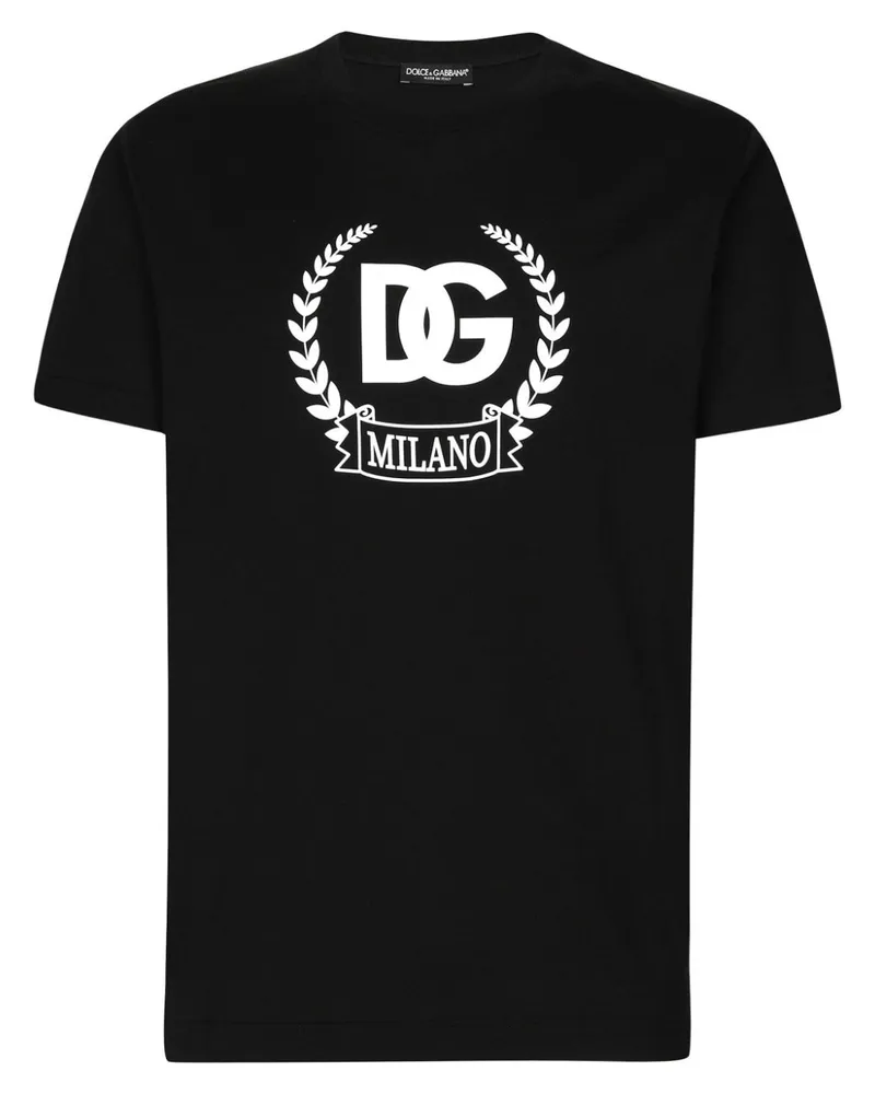 Dolce & Gabbana T-Shirt mit DG-Print - Schwarz Schwarz