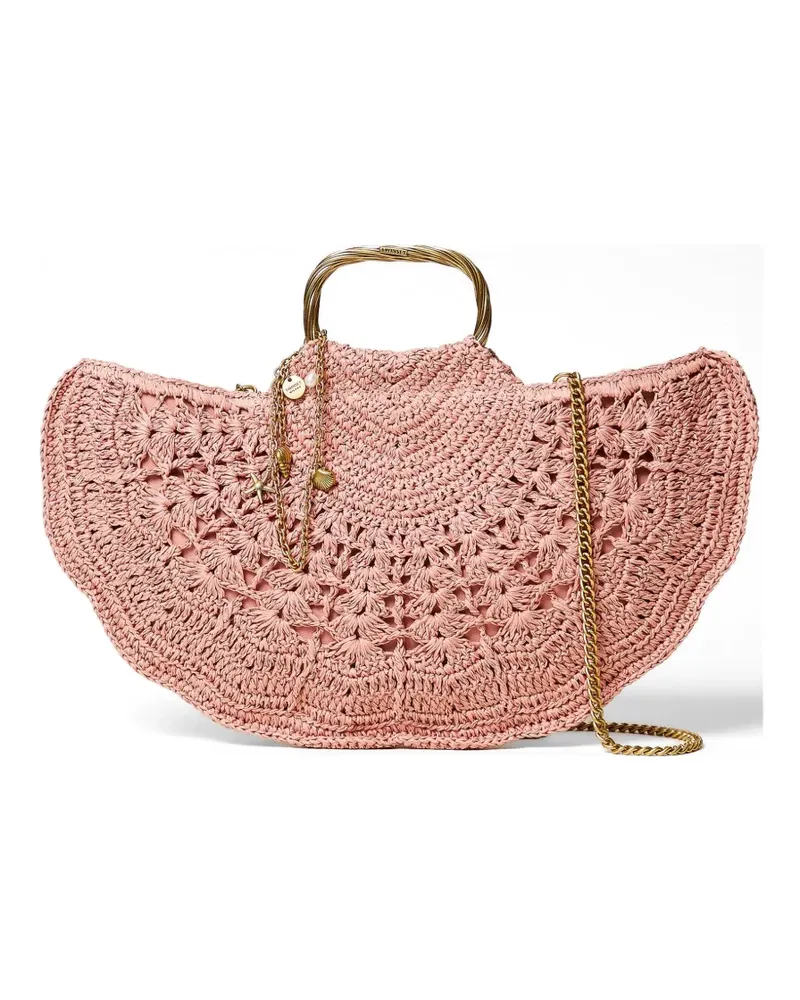 Twin-Set woven-construction clutch bag - Rosa Rosa