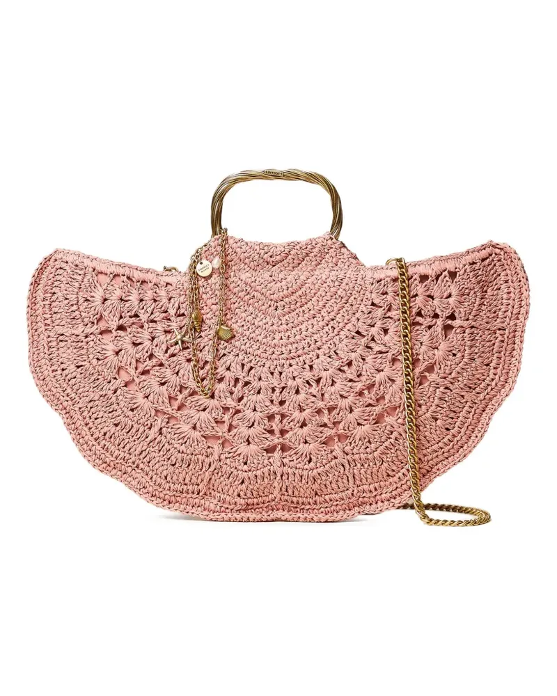 Twin-Set woven-construction clutch bag - Rosa Rosa