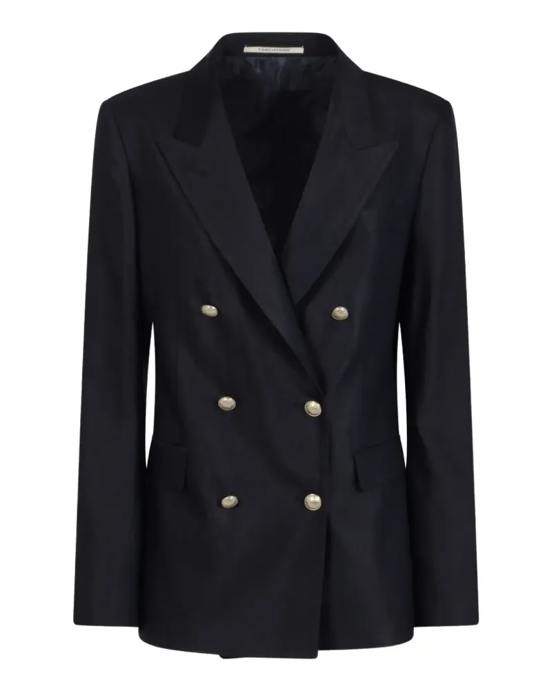 Tagliatore double-breasted linen blazer - Blau Blau