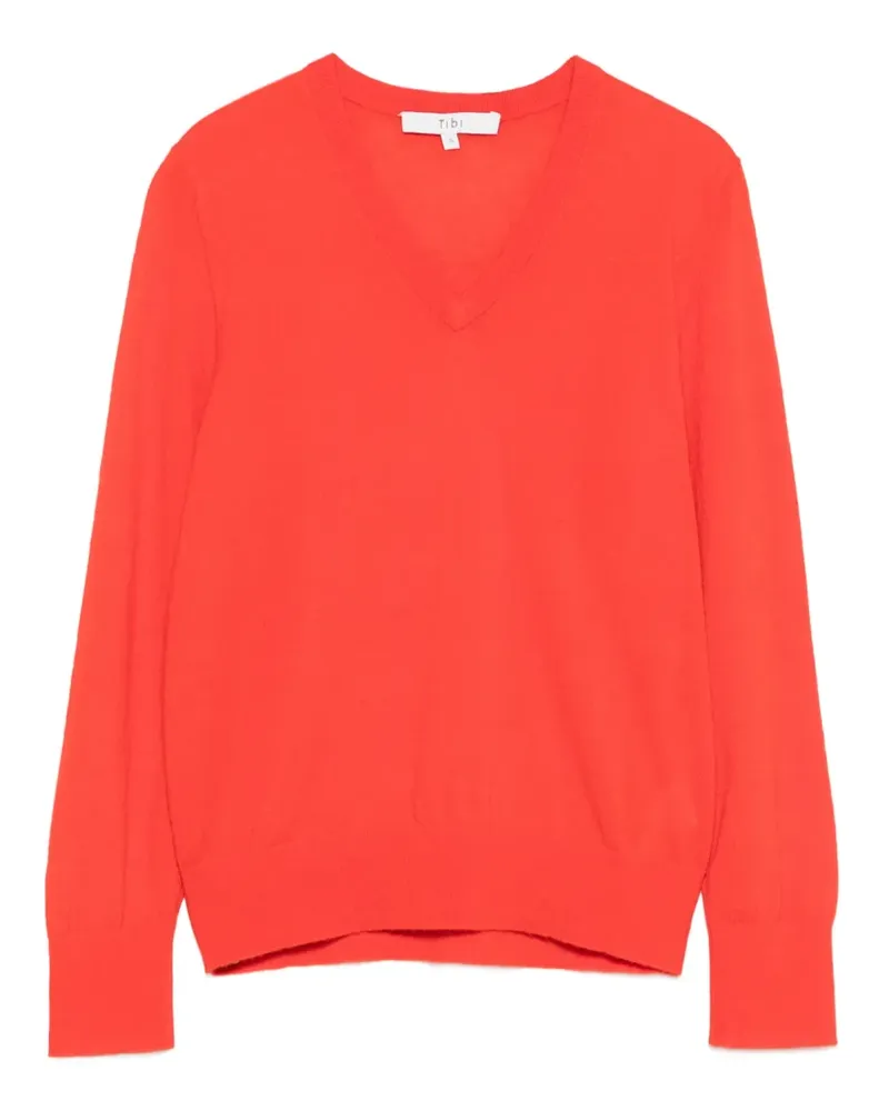 tibi Pullover mit V-Ausschnitt - Rot Rot