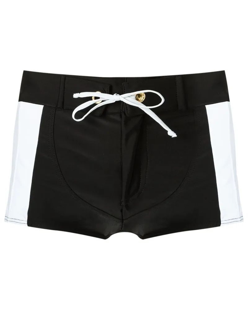 Amir Slama Badeshorts mit Einsätzen - Schwarz Schwarz