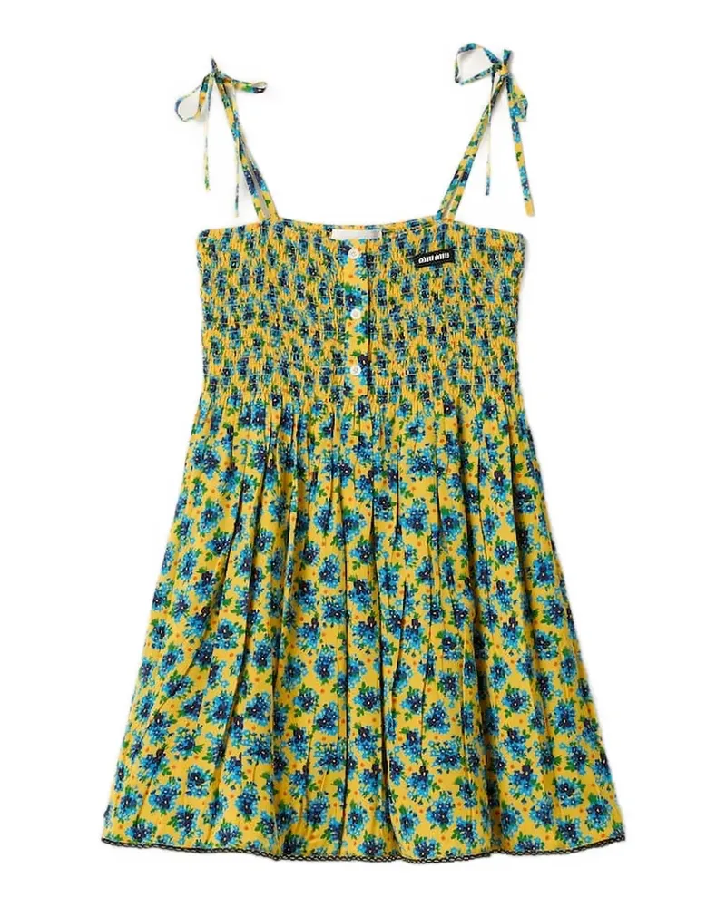 Miu Miu Hemdkleid mit Blumenmuster - Gelb Gelb