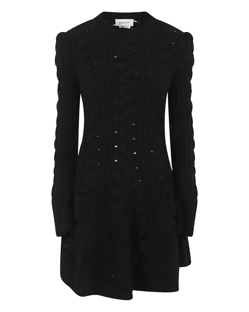 Alexander McQueen cable-knit open-work dress - Schwarz Schwarz
