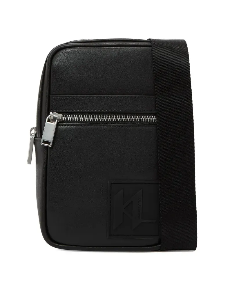 Karl Lagerfeld Schultertasche mit Logo-Patch - Schwarz Schwarz