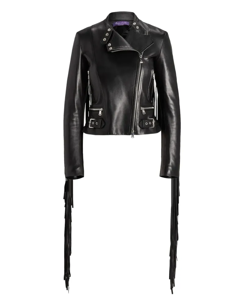 Ralph Lauren fringe -detail leather jacket - Schwarz Schwarz