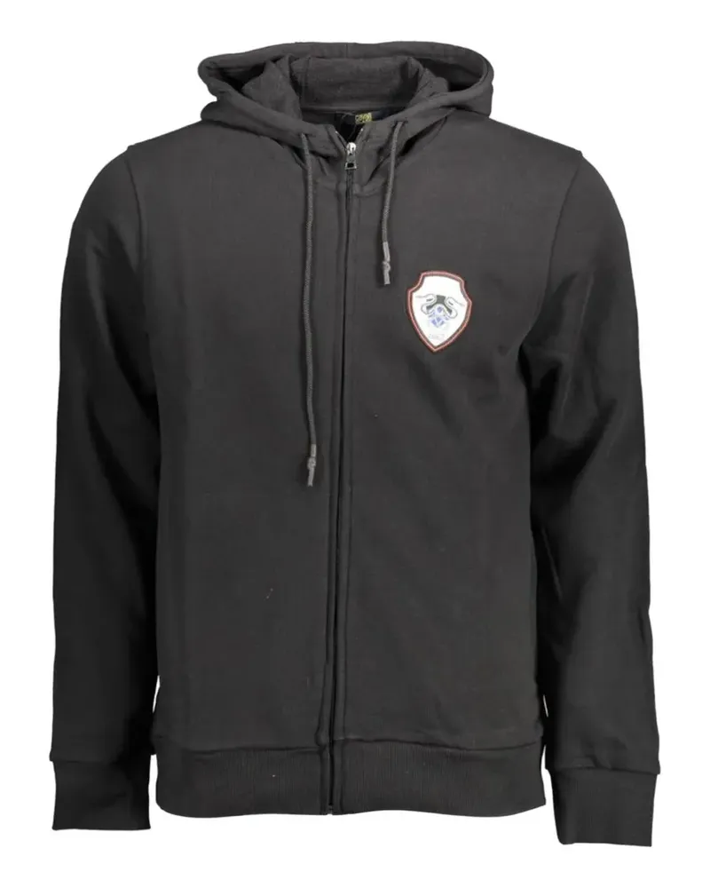 Roberto Cavalli logo-patch zip-up hoodie - Schwarz Schwarz