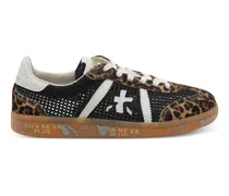 Sneakers mit Animal-Print - Schwarz