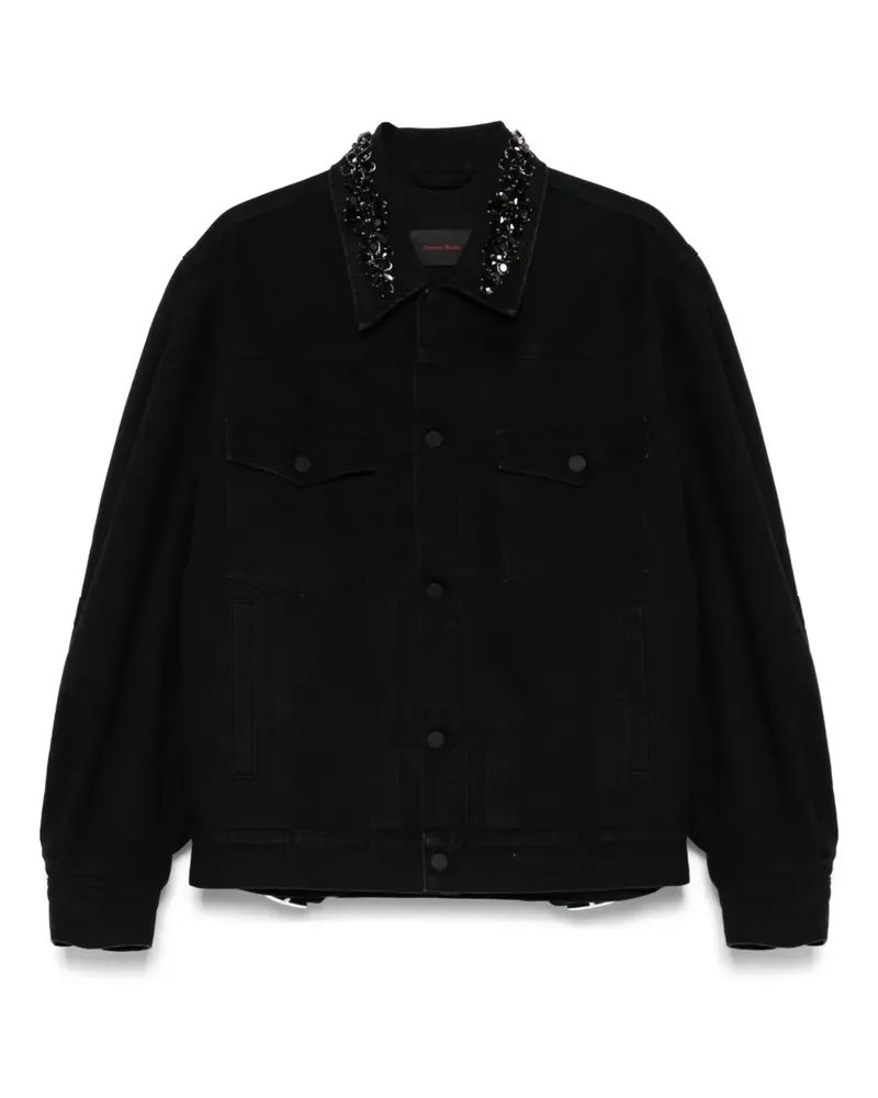 Simone Rocha Verzierte Jeansjacke - Schwarz Schwarz