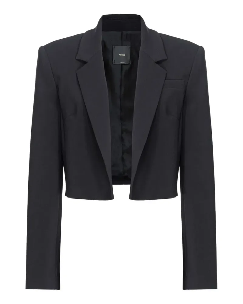 Pinko Cropped-Blazer mit fallendem Revers - Schwarz Schwarz